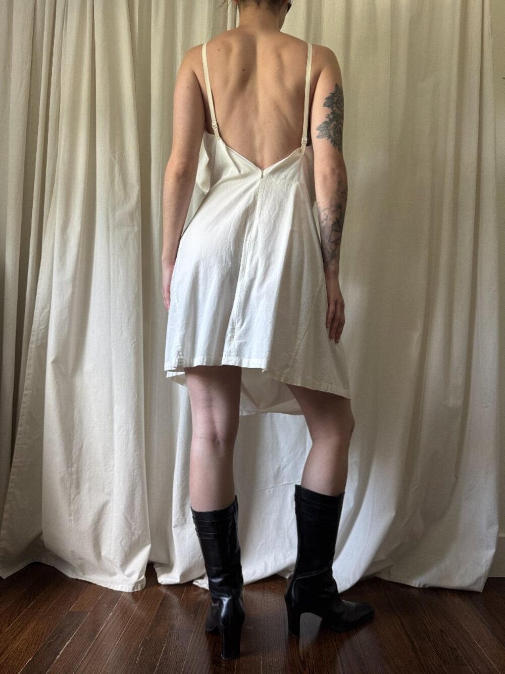 MM6 Maison Margiela White Scoop Neck Sleeveless Mini Dress Women's Size 6 - Picture 9 of 11